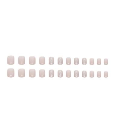 Justotry 24-Piece Milky Angular Press-On Nails - Glossy White Artificial Nail Art for Women | Short Square French Fingernails - Buy Online on GoSupps.com