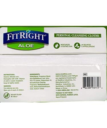 Medline FitRight Aloe Scented Personal Cleansing Cloth Wipes - Pack of 48 (8x12) | Adult Large Incontinence Wipes - Buy Online on GoSupps.com