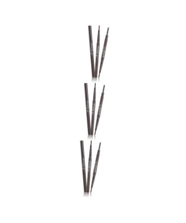AUTSUPPL 3pcs 2 1 Eyebrow Pencil Brush Eyebrow Brush Eyebrow Pencil Eyebrow Preamp Eyebrow Pencil Black Tool