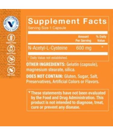 NAC N-Acetyl-L-Cysteine 600mg (200 Capsules) - Cellular Health & Immune Support - Buy Online on GoSupps.com