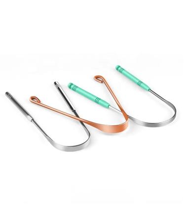 TraceD Tongue Scraper - Green & Pink Stainless | Premium Oral Hygiene Tool - Ship Internationally - Buy Online on GoSupps.com