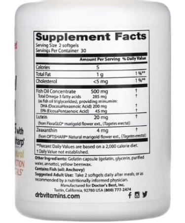 Doctor's Best Natural Vision Enhancers - 60 Soft Capsules - Buy Online on GoSupps.com