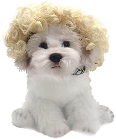 Funny Dog & Cat Role Play Wigs for Halloween Christmas & Parties | Premium Pet Wigs for Small Medium & Large Dogs - Golden Hair - Buy Online on GoSupps.com