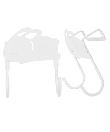Alipis Coat Hooks 2pcs Shape Rabbit Door Heavy Hangers Over The Hooks Hook Racks Towel Coat Hanging Duty Hanger Clothes Hanger