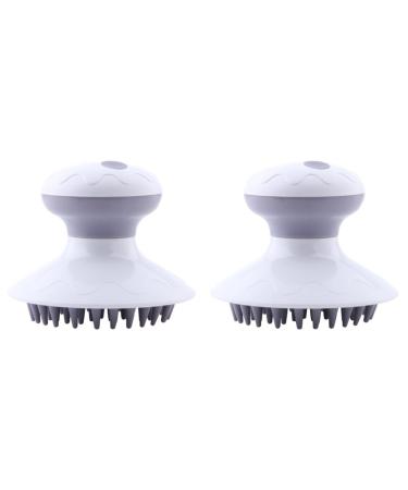 Ultechnovo 2 STK electric shampoo-brush hair washing brush made of silicone head scrubber silicone scalp massager made of silicone hair brush white brush head.
