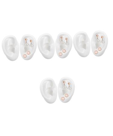 Healeved 4 Pairs Artificial Ears lab Ear Simulation Ear Mold Jewelry Fake Ear Model Acupuncture Model Acupuncture Ear Model Ear Display Science Kid Tools Pillar Body Child White