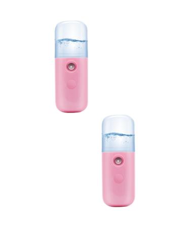 Amosfun 2pcs Humidifier Portable Face Steamer Nano Handheld Spray Device Sprayer Mini Hydrating Instrument 4*4cmx2pcs Pinkx2pcs