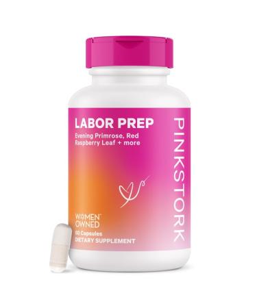 Pink Stork Labor Prep: Evening Primrose Oil Capsules with Red Raspberry Leaf Folate and Calcium Labor and Delivery Essentials Pregnancy Must Haves Postpartum Care - 1 Month Supply - Buy Online on GoSupps.com