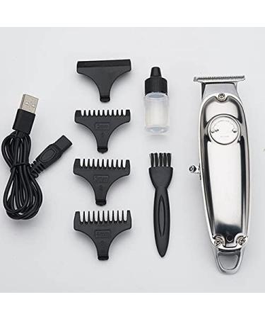 Professional USB Rechargeable Hair Clippers for Men - Metal Electric Hair Trimmer for Haircut & Barber Shop (Silver - Buy Online on GoSupps.com