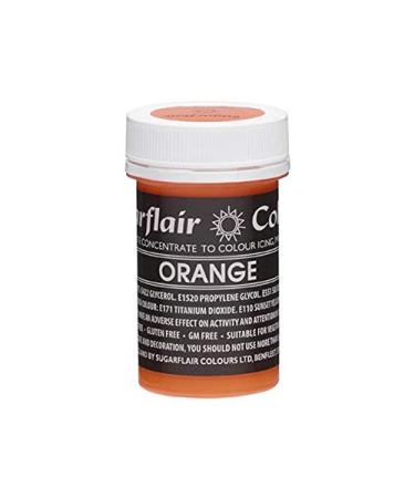 Sugarflair ORANGE Pastel Paste Gel Edible Concentrated Food Icing Colouring 25G
