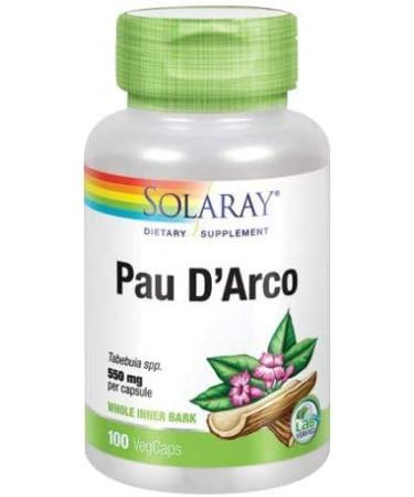Solaray Pau D'Arco 550 mg - 100 Vegan Capsules | Immune Support & Antioxidant - Buy Online on GoSupps.com