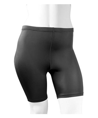Womens Spandex Exercise Compression Running Yoga Workout Short Made in USA Medium Black