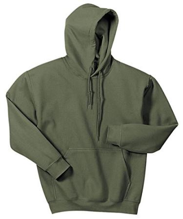 Gildan Mens Heavy Blend Hooded Sweatshirt Large Military Green