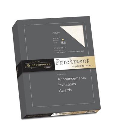 Parchment Specialty Paper  Ivory  32lb  8 1/2 x 11  250 Sheets
