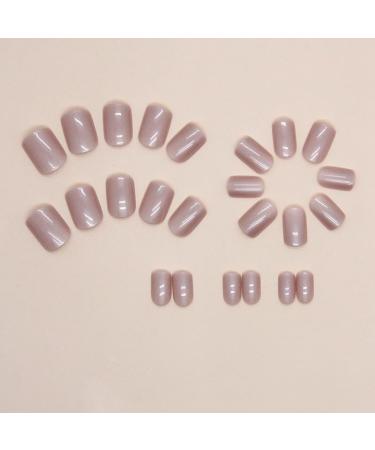 Shop Mouyouglow Short Square Nude Rosa Glaze Press On Nails | Acrylic Fake Nails with Glue | Angular Pink Fingernails Q13 - Perfect for International Shipping - Buy Online on GoSupps.com