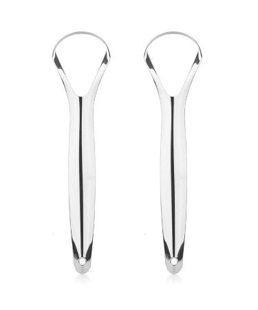 Clyhon tongue cleaner stainless steel (2 pieces) 100% best antimicrobial material - more stable handles Ayurvedic tongue cleaner |Tounge Scrapper |Tongue scraper against bad breath