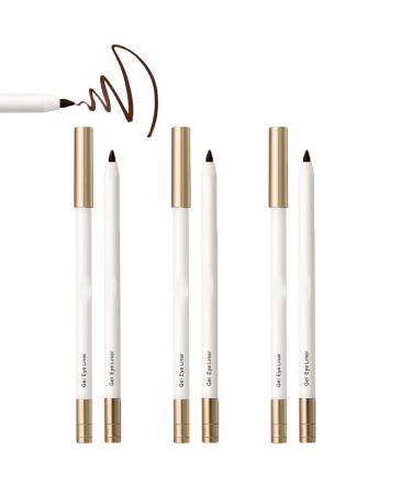 2/3Pcs Heykomi Makeup Eyeliner Gel Pen Matte Eye Liner Pencil Non-Smudging Waterproof And Long-Lasting Eyeliner Pencil Professional Gel EyeLiner with Pencil Sharpener (3*brown)