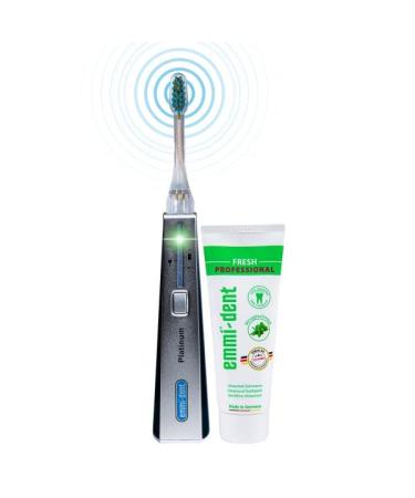 EMMI-DENT electric toothbrush set-carbon 100% ultrasound technology removes harmful plaque without grinding brushes ideal for sensitive teeth & gums with nano bubble toothpaste - Buy Online on GoSupps.com