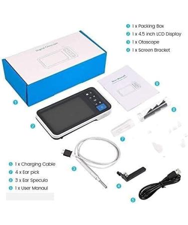 QIYUDS Ear Wax Removal Tool Digital Otoscope with 4.5 Inches Screen 3.9mm Ear Camera with 6 LED Lights 2500 mAh Rechargeable Battery Supports Photo Snap and Video Recording - Buy Online on GoSupps.com
