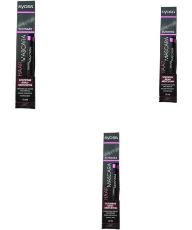 Syoss Hair Mascara Black Instant Grey Coverage and Washable Precise Application Pack of 3 (3 x 16 ml) - Buy Online on GoSupps.com