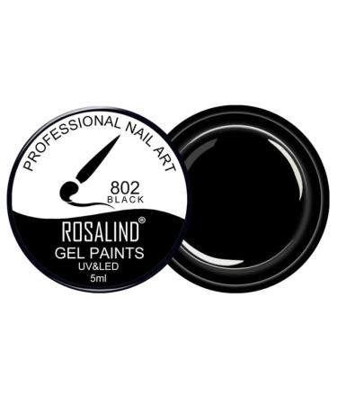Rosalind 5ml Shiny Gel Nail Polish Painting Nail Art Vernis Semi Permanent Diamond Glitter Polish UV Nail Gel Top Coat Manicure - (Color: Black Painting Gel)
