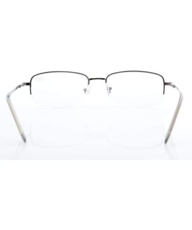 Eyekepper Classic Metal Half Rim Reading Glasses Gunmetal +1.0 Spring Temples for Comfort - Buy Online on GoSupps.com