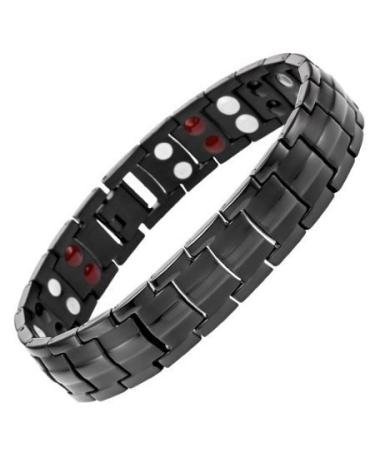 Willis Judd New Mens Black Four Element Titanium Magnetic Bracelet & Free Link Removal Tool