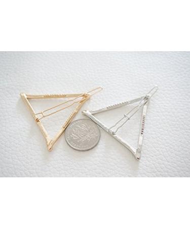 Geometric Triangle Hair Clip - Minimalist Hollow Metal Hairpin in Gold and Silver - Buy Online on GoSupps.com
