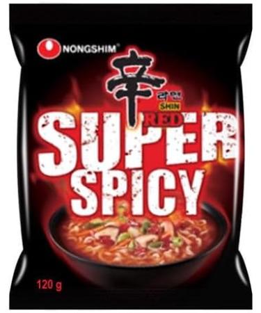 Nongshim SHIN RED Ramyun Super Spicy Ramen Noodles 120g (Pack of 6) - Buy Online on GoSupps.com