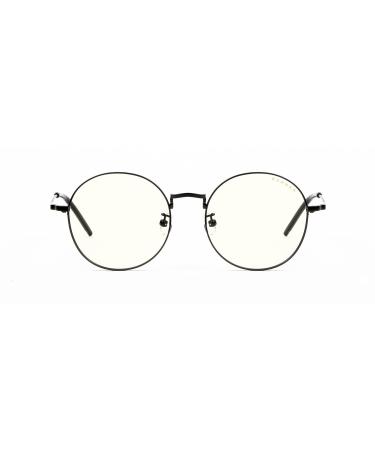 Gunnar Optiks Clear Lens Round Blue Light Blocking Black Adult Clear Lenses