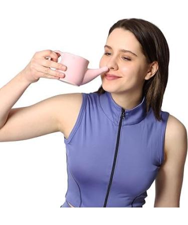 Spill Proof Pink Ceramic Neti Pot with 5 Sachets Neti Salt - 250 ML Capacity - Buy Online on GoSupps.com