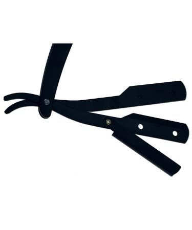 Buy Sicastar Stainless Steel Folding Straight Edge Razor - Single Edge Replaceable Blades - Black - Perfect for Barber Shaving - Buy Online on GoSupps.com