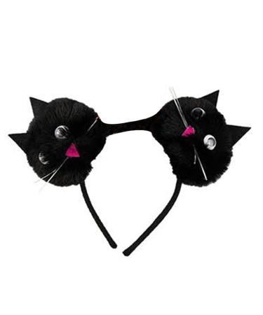 SPTON Halloween Headband Pom Pom Hair Wear Costume Hats Women Headband Creepy Hair Clip Girls Head Boppers Ghost Hair Hoop Halloween Party Headwear Hair Accessories Black
