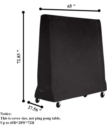 Premium 210D Oxford Fabric Ping Pong Table Cover - 65'' x 27.56'' x 72.83'' - Waterproof & Dustproof - Buy Online on GoSupps.com