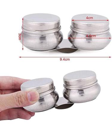 Stainless Steel Double Dipper Palette Cup - Large Size with Screw Hat for Turpentine and Paint Megilp - Buy Online on GoSupps.com