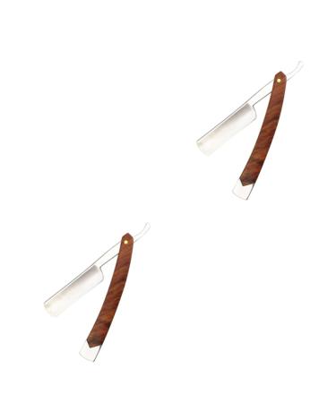 FOMIYES 2pcs Razor Stainless Steel Razor Blade Shaver Manual