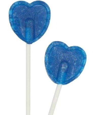 Blue Raspberry Heart Lollipops 5.2g each Individually wrapped (50) - Buy Online on GoSupps.com