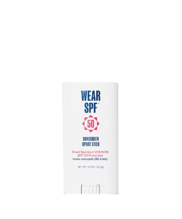 50 Sunscreen Sport Stick with Broad Spectrum SPF 50 UVA/UVB Protection Sweat- & Water-Resistant Portable Hands-Free Stick for Face & Body 0.5 oz. 1