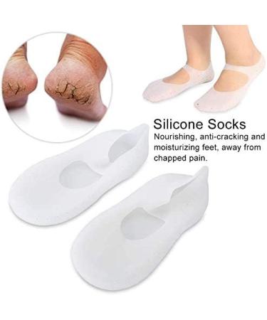 Buy Silicone Protective Socks - Anti-Crack Foot Care - 2 Pairs (White & Skin Color L) - International Shipping Available - Buy Online on GoSupps.com