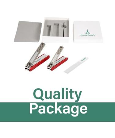 HandyDandy Professional Nail Clipper Set with File - Red | Easy Cleanup for Fingernails & Toenails - Buy Online on GoSupps.com