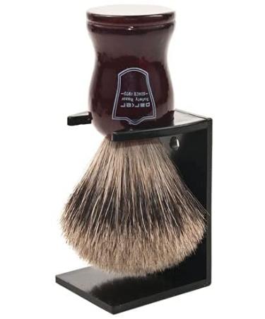 Parker Safety Razor, Premium Handmade "LONG LOFT" 3-Band Pure Badger Bristle Shaving Brush with Rosewood Handle  Brush Stand Included