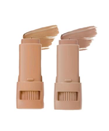Concealer Stick 2 Pack Concealer Conceal And Contour Face Makeup For All Skin Types Longwear Cream Concealer Stick Highlights Moisturizes Natural Full Coverage (0102)