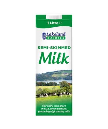 Lakeland Dairies Semi-Skimmed Milk | 6 Pack of 1Ltr l | Long Life | Delicious & High in Protein - Buy Online on GoSupps.com