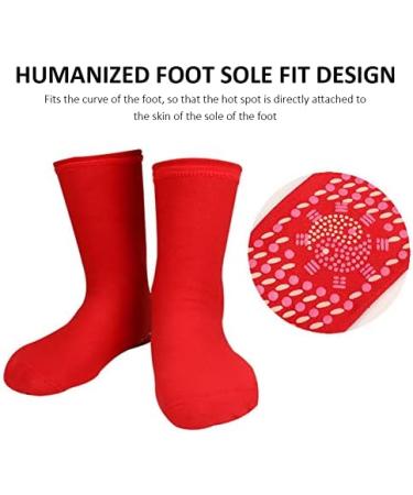 Tourmaline Slimming Health Socks - Self-Heating Massage Socks for Weight Loss (Red 3 Pairs) - Buy Online on GoSupps.com