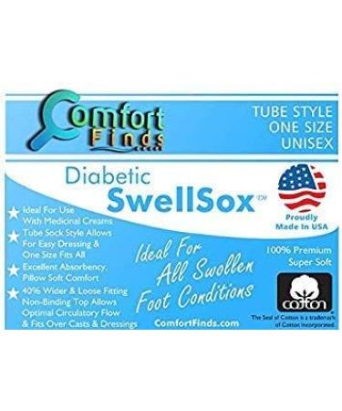Comfort Finds Diabetic SwellSox - Breathable Cotton Socks for Improved Foot Circulation - Non-Binding Top, Loose-Fitting Design - White (3 Pair) - Buy Online on GoSupps.com