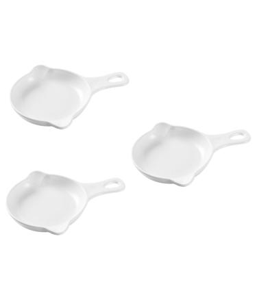 MAGICLULU Snail Plate 3 Pcs Baked Snails White Ceramics Cauliflower Oven Ceramic Snail Dish 21X16.4CMx3pcs Whitex3pcs