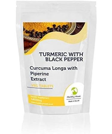 Turmeric with Black Pepper Capsules | 1400mg Curcuma Longa & Piperine Extract | 90 Tablets | Premium Health Supplement for Mood & Wellness - Buy Online on GoSupps.com