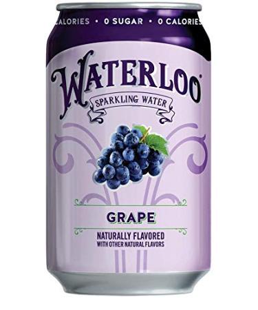 Waterloo Sparkling Water Grape - 12 oz Cans, Case of 2 | Refreshing & Crisp - Buy Online on GoSupps.com