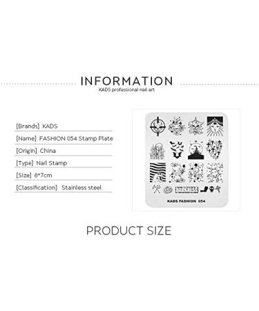 KADS Nail Art Stamping plate Nail Template Nail Art Design Tool Nail DIY Design Image Plate (FA054) - Buy Online on GoSupps.com