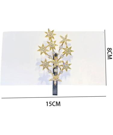 Stars Hairpins Elegant Side Clips Rhinestone Hair Barrette for Party Daily Work Stardust Duckbill Clips Star Hairpins for Women Girls star-gold-r - Buy Online on GoSupps.com